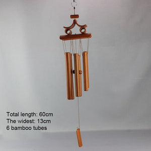 Bamboo Wind Chimes Pendant Balcony Outdoor Yard Garden Home Decor Antique Windbell Handmade Windchime Indoor Wall Hanging Crafts