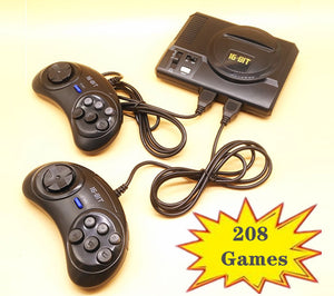 Retro Mini TV Video Game Console For Sega MegaDrive 16 Bit Games with 208 Different Built-in Games Two Gamepads AV Out