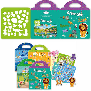 Children's Reusable Stickers Books Kawaii Stationery Stickers for Kids Early Education Cartoon Cute Stickers for Children Gift