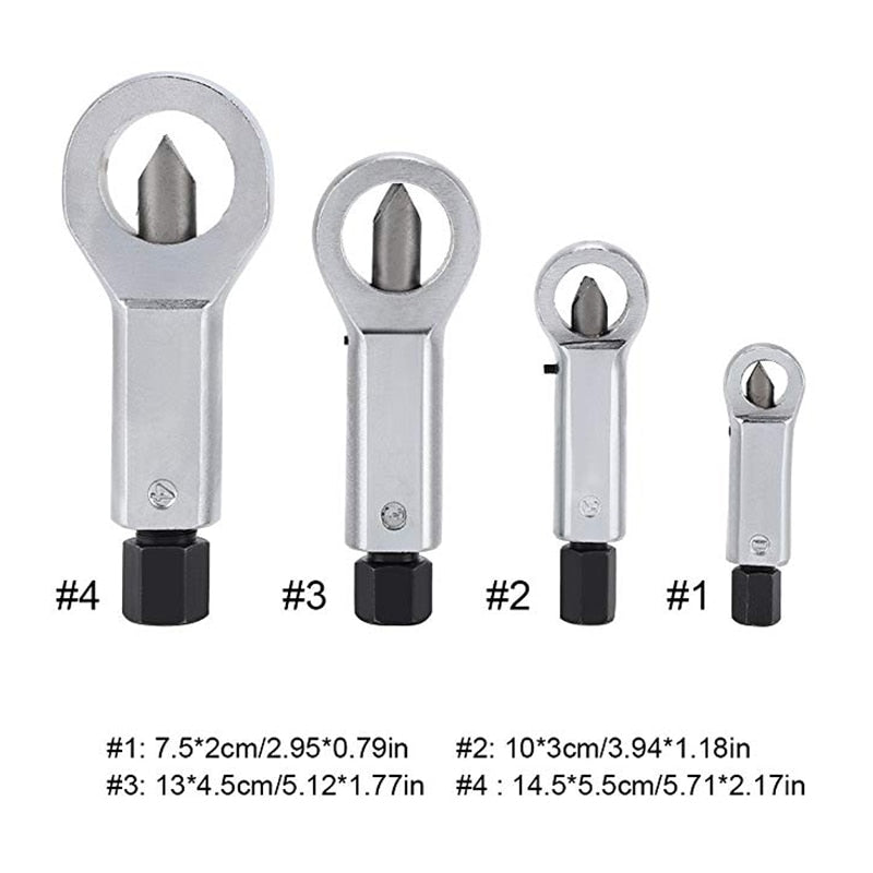 REIZ Nut Splitting Wrench Screw Cracking Spanner Set Adjustable Damaged Nut Remove Extractor Rust-Resistant Heavy Duty Tool Kit