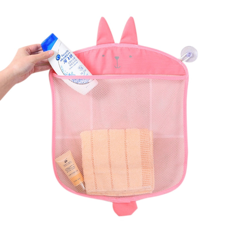Baby Bath Toys Cute Duck Frog Mesh Net Toy Storage Bag Strong Suction Cups Bath Game Bag Bathroom Organizer Water Toys for Kids