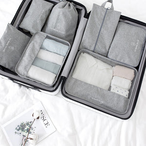 High quality 7PCS/set Travel Bag Set Women Men Luggage Organizer for Clothes Shoe Waterproof Packing Cube Portable Clothing