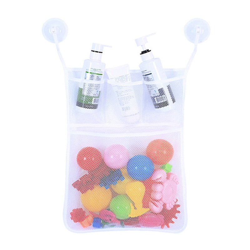 Baby Bath Toys Cute Duck Frog Mesh Net Toy Storage Bag Strong Suction Cups Bath Game Bag Bathroom Organizer Water Toys for Kids