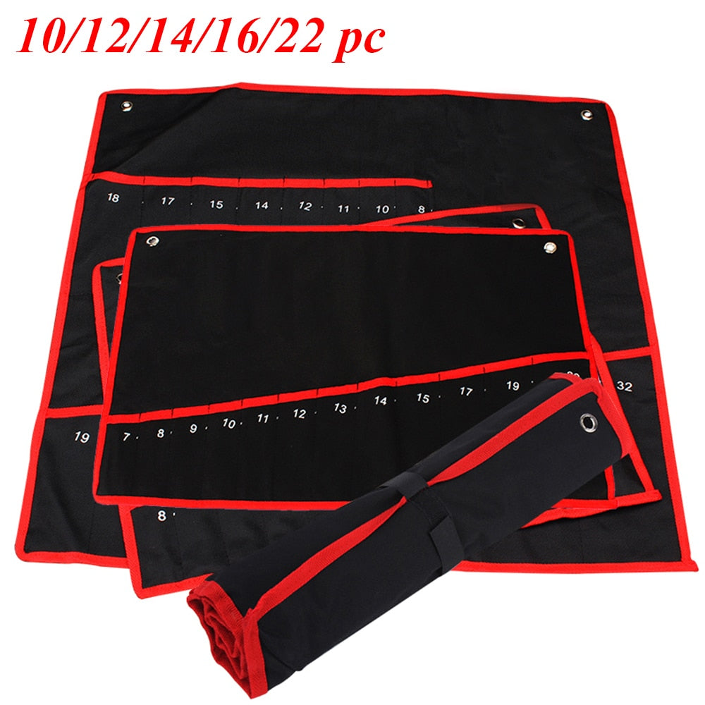 Practical Canvas Tool Bag wrench tool roll up Foldable Spanner Organizer Pouch Case hand tool storage bag