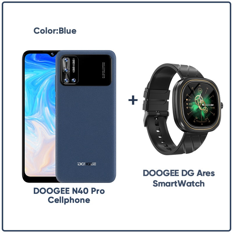 DOOGEE N40 Pro Smartphone 6.5 inch 20MP Quad Camera Helio P60 6GB+128GB Cellphone 6380mAh Battery 24W fast Charging