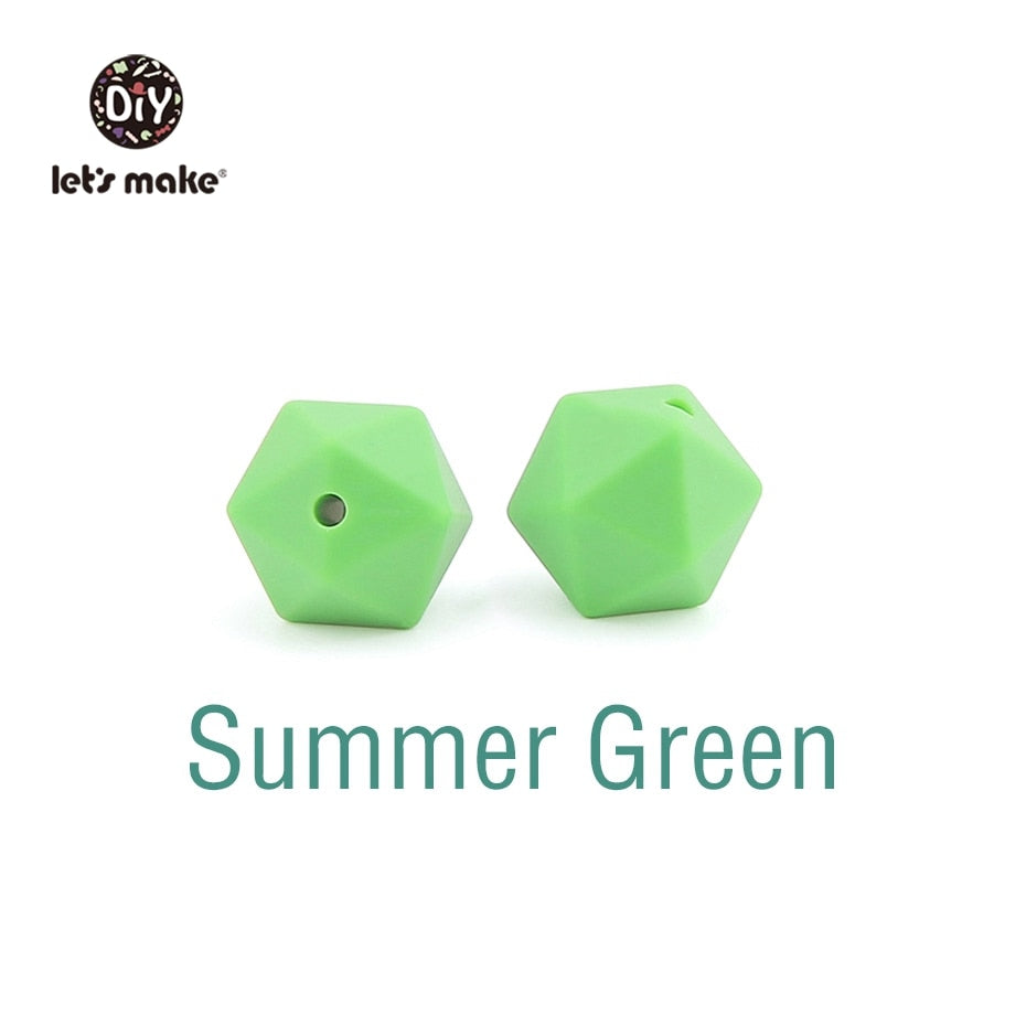 Let&#39;s Make 10pc 14mm Silicone Beads Hexagon Bpa Free Silicone Teether Diy Teething Toy Baby Chewable Accessories Baby Teether