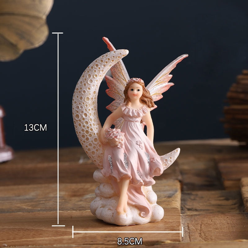 Beautiful Angel,Home Decoration,Figurine Miniature,Flower Fairy,Statue,Sculpture,Modern,Living Room,Decor Decorative,Desk Art