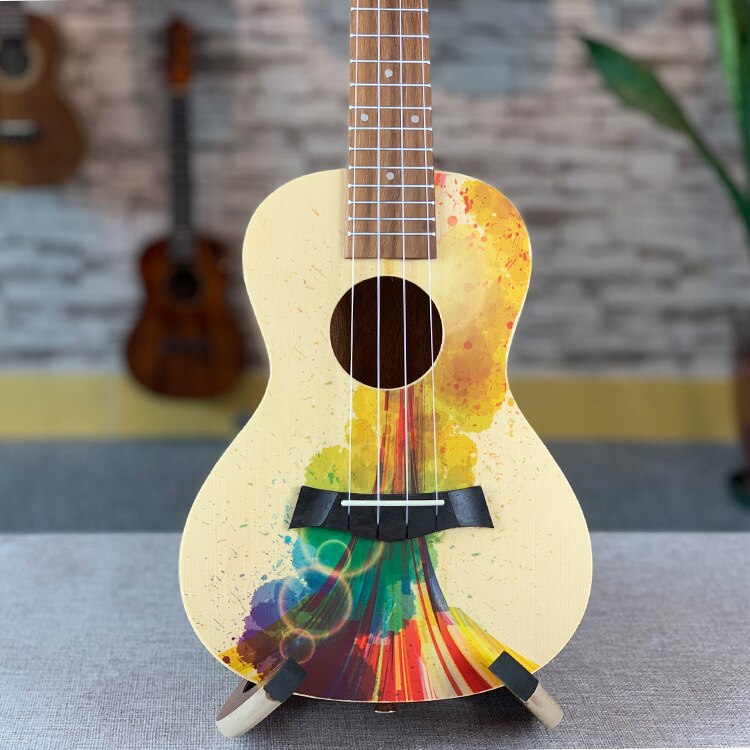 Ukulele Top Solid Acoustic Electric Concert 23 Inch No Logo Color Hawaiian Guitar Ukelele Spruce Mahogany Guitarra