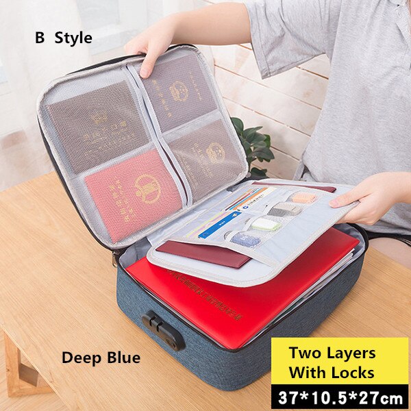 Document Bag Large Capacity Travel Passport Wallet Card Organizer Men&#39;s Business Waterproof Storage Pack Home Accessories Item