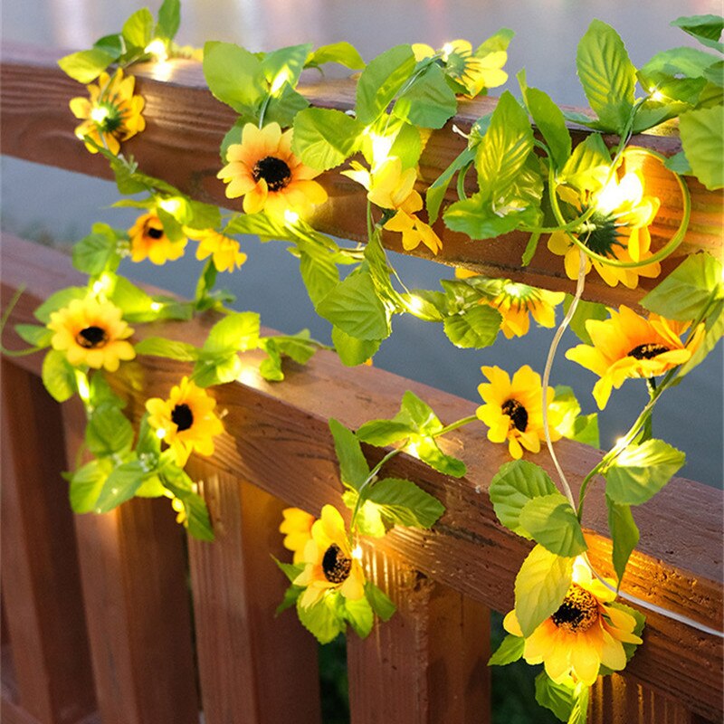 Artificial Leaf Flower 10m 5m Led String Lights Garland Fairy Lights Decor Wedding Garden DIY Christmas Lights Home Decoration