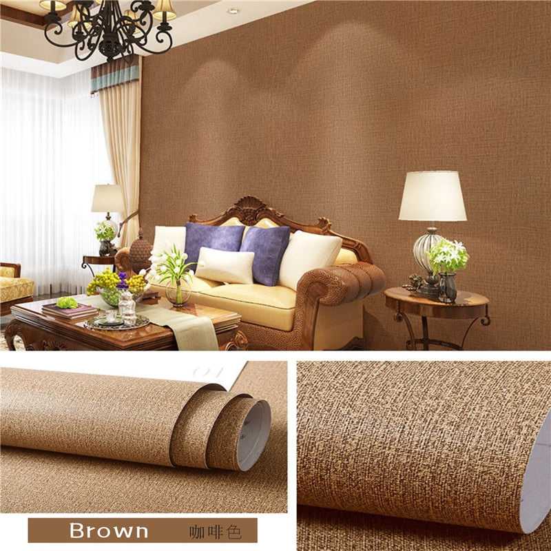 Cloth Wallpaper Self Adhesive  PVC Plain Living Room Linen  Renovation Sticker TV Background Vinyl Contact Paper Home Decor