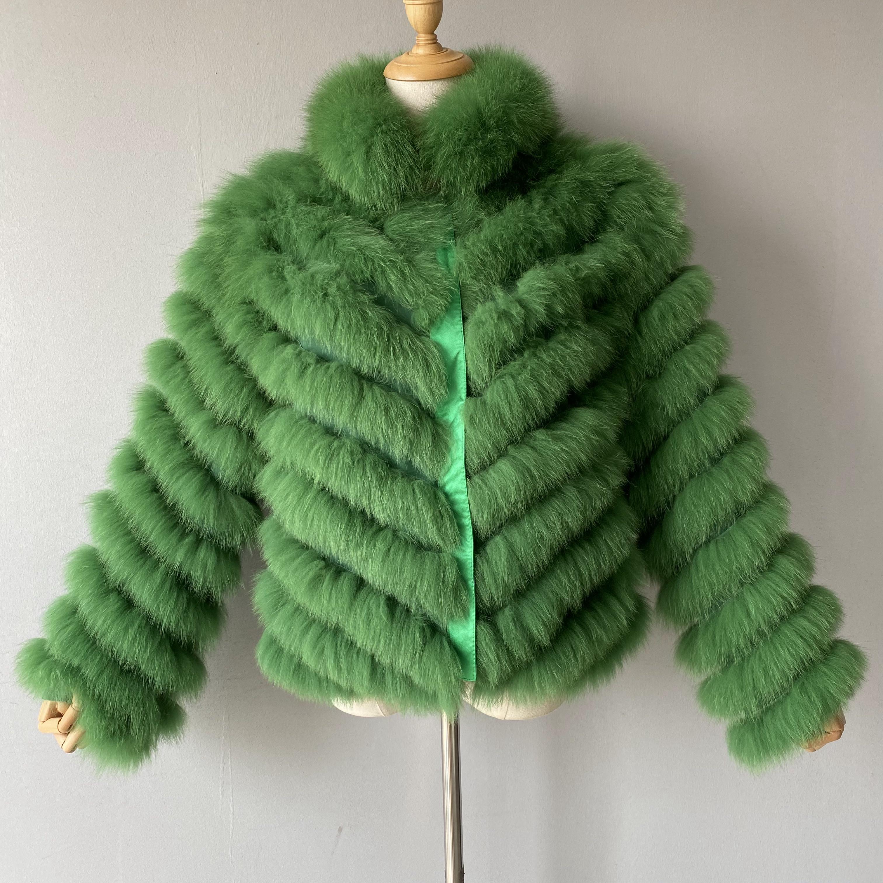 Woman Real Fox Fur Coat With High-Grade Silk Liner Winter Warm Reversible Jacket Lady Fashion Luxury Fur Casaco New Arrival
