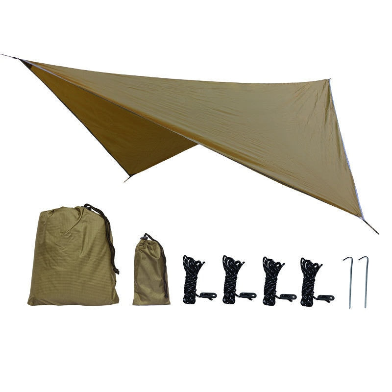 210T Waterproof Tarp Tent Shade Outdoor Camping Hammock Rain Fly UV Garden Awning Canopy Sunshade Ultralight Rhombus/Hexagonal