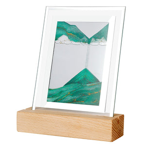 7/12inch Moving Sand Art Picture Round Glass 3D Deep Sea Sandscape In Motion Display Flowing Sand Frame Sand Painting
