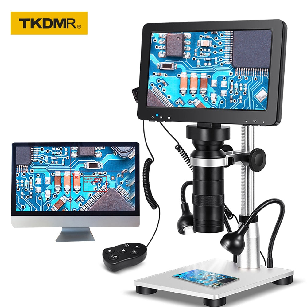 TDKMR 1200X 1080P USB High Definition Electronic Digital Microscope 7 Inch Large LCD Display for Soldering Cell Phone Repair