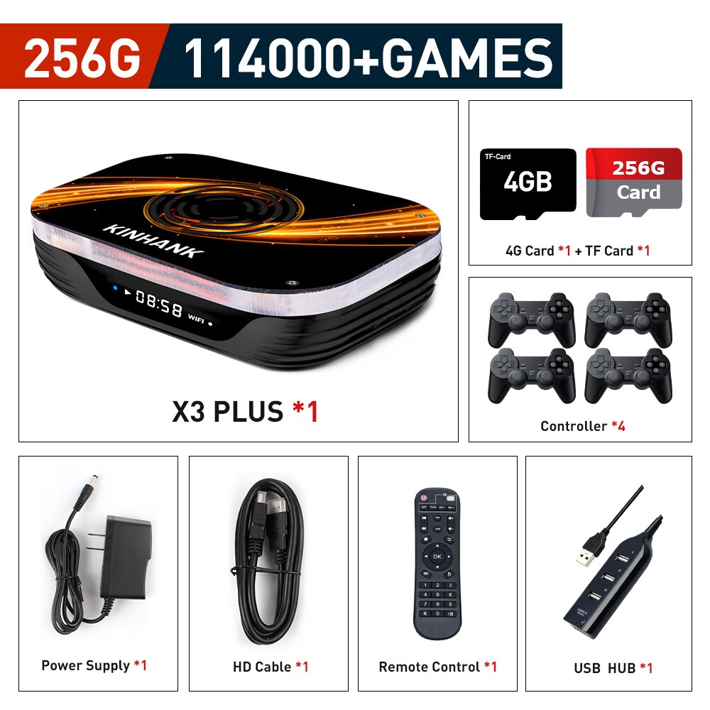 Super Console X3 Plus Retro Game Console For PSP/PS1/N64/Sega Saturn/DC 114000+ Games4K/8K HD TV Box Video Game Player Dual Wifi