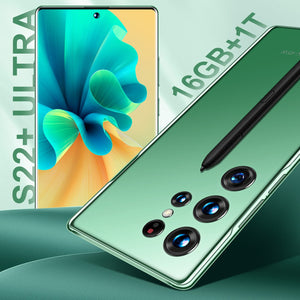 NEW S22+ Ultra 16GB+1T 7.3 Inch Full Screen 48+100MP 7300mAh Smart Phone Andriod 12 Mobilephone Qualcomm Gen1 with Google Play