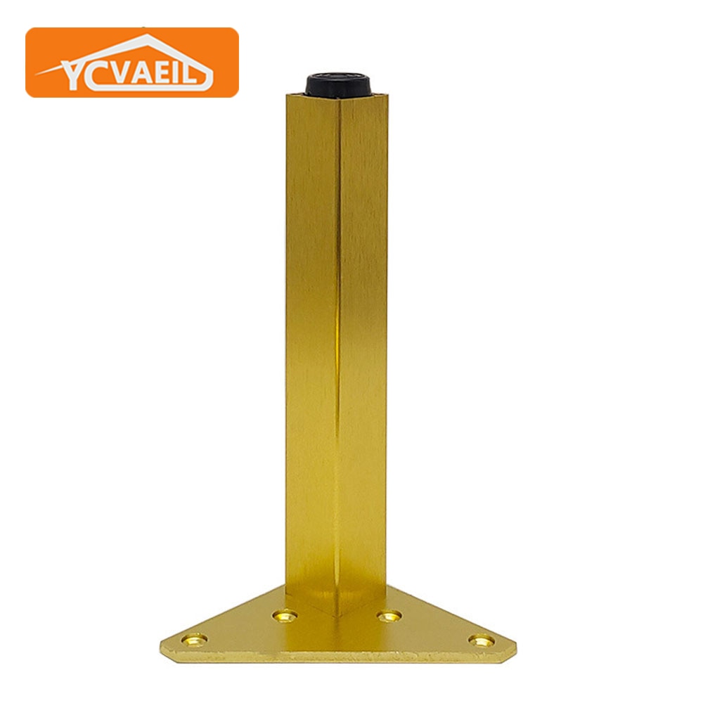 4pcs Adjustable Legs for Furniture Metal Black Gold Coffee Table Leg Sofa Bed Chair TV Bathroom Cabinet Replacement Foot Fitting