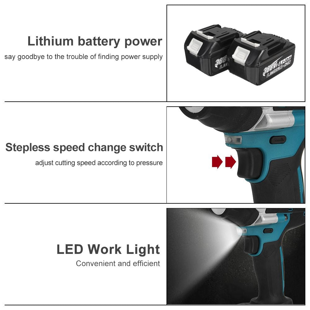 MUSTOOL 1800N.M Torque Brushless Electric Impact Wrench For Trucks 1/2 inch Cordless Wrench Driver Tool For Makita 18V Battery