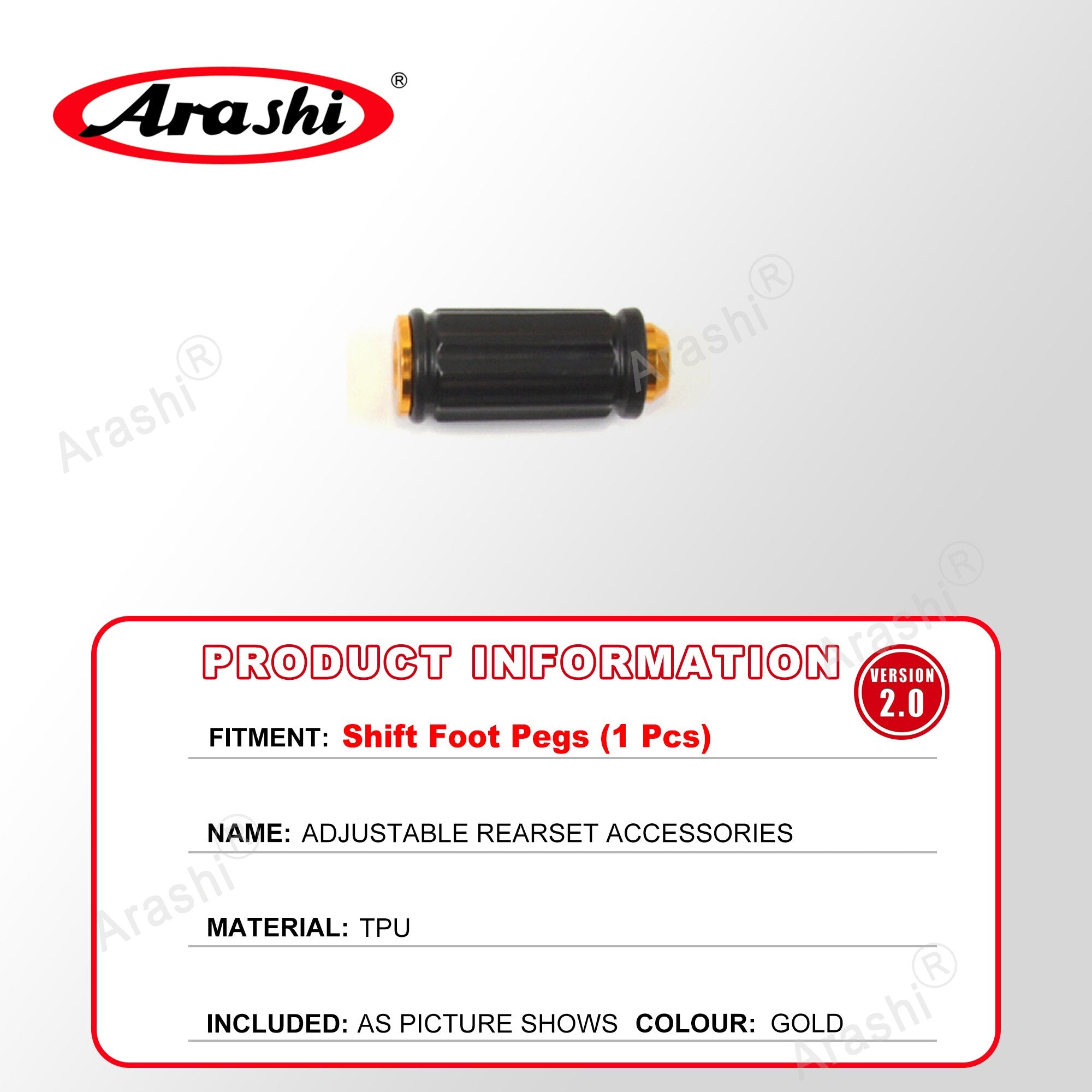 Arashi Spare Parts Adjustable Rearsets Replacement Shift Linkage Lever Gear Selector Motorcycle Footrest Spare Parts Foot Pegs