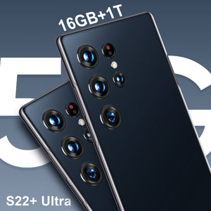 NEW S22+ Ultra 16GB+1T 7.3 Inch Full Screen 48+100MP 7300mAh Smart Phone Andriod 12 Mobilephone Qualcomm Gen1 with Google Play