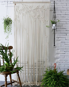 Hand-woven Macrame Cotton Door Curtain Tapestry Wall Hanging Art Tapestry Boho Decoration Bohemia Wedding Backdrop Tapestry