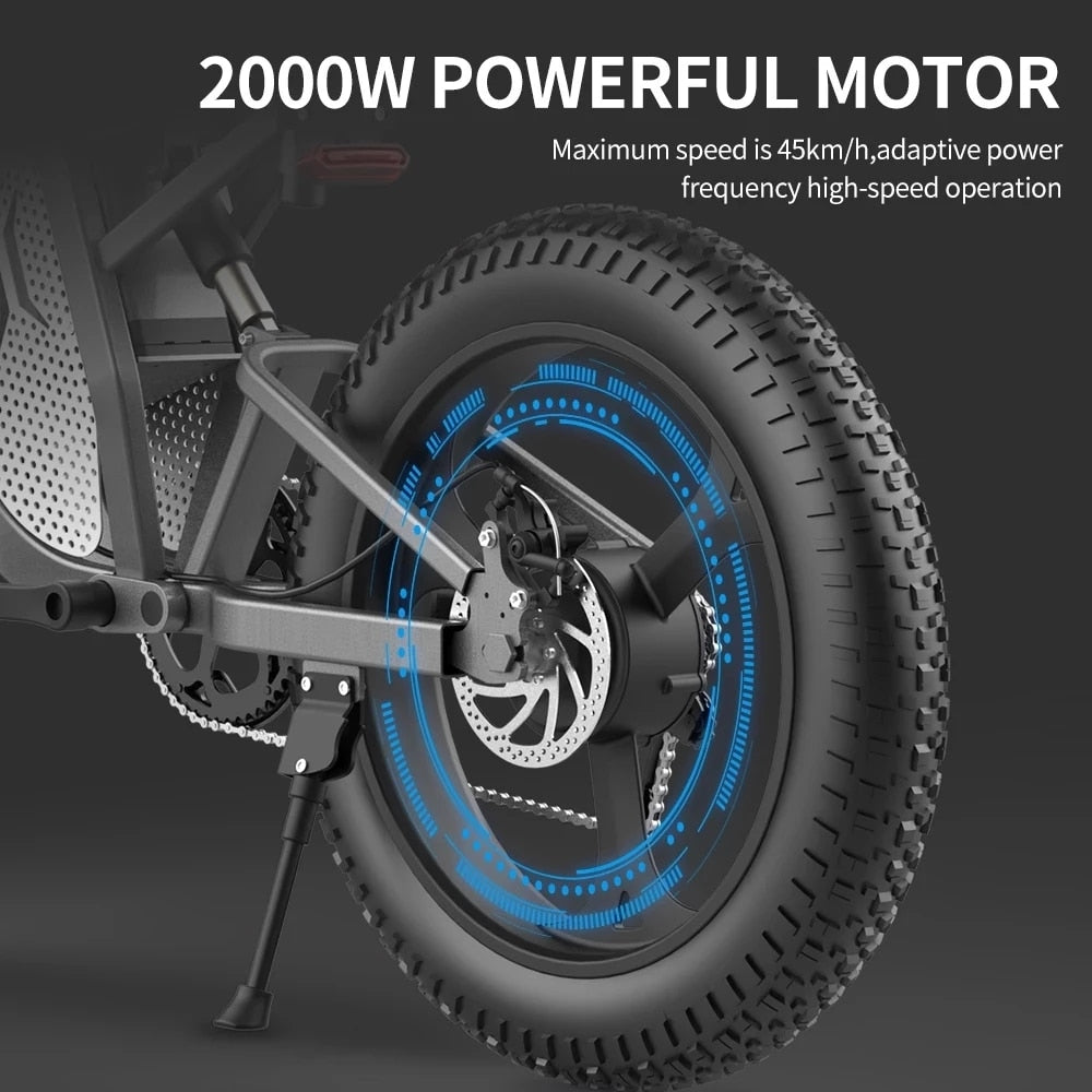 EKX X20 Electric Bike Mountain Moped Ebike 20 Inch Fat Tire 2000W 48V 30AH Men&#39;s Road EBike Electric Bicycle For Adults E Bikes