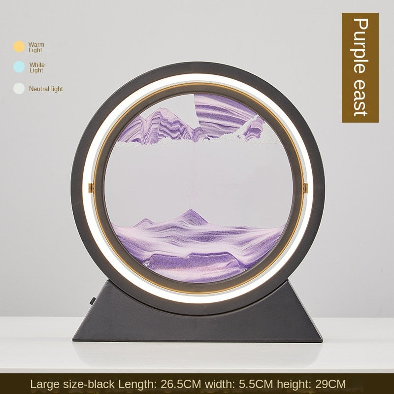 3D Hourglass LED Lamp Quicksand Moving Sand Art Sand Scene Dynamic Living Room Decoration Accessories Modern Home Decor Gift