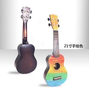 21/23 Inch Ukulele Soprano Beginner Ukulele Guitar Ukulele Mahogany Neck Delicate Tuning Peg 4 Strings Wood Ukulele