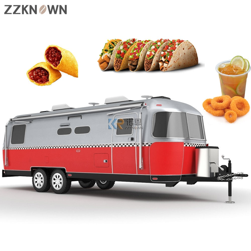 8M Length Custom Airstream Cart Concession Mobile Food Truck Ice Cream Mobile Trailers Catering Truck For Sale