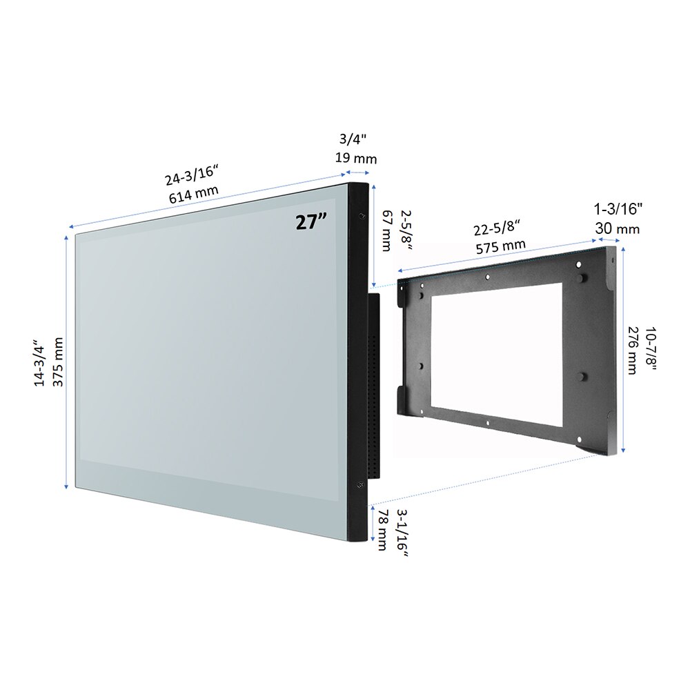 Souria 27 inches Smart Mirror TV for Bathroom LED Shower Television Waterproof Android WiFi Warehouse in Europe Russia