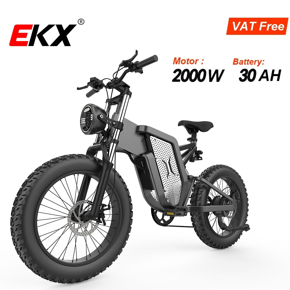 EKX X20 Electric Bike Mountain Moped Ebike 20 Inch Fat Tire 2000W 48V 30AH Men&#39;s Road EBike Electric Bicycle For Adults E Bikes