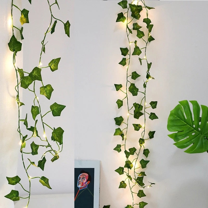 Artificial Leaf Flower 10m 5m Led String Lights Garland Fairy Lights Decor Wedding Garden DIY Christmas Lights Home Decoration