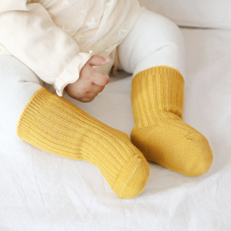 Thicken Baby Kids Socks Autumn Winter Cotton Striped Socks Warm Toddler Boy Girls Floor Socks Children Clothing Accessories