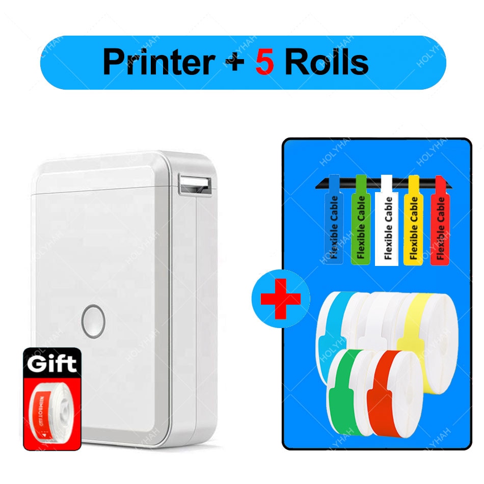 NiiMbot D110 Portable Label Maker Wireless Label Printer Tape Included Multiple Templates Available for Phone  Office Home