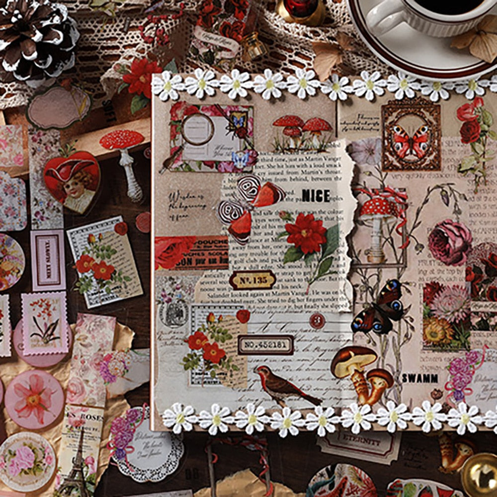 Mr.paper 4 Styles 20Pcs / Set Retro Plant Sticker Book Creative INS Style Hand Account Material Paper Decorative Stickers