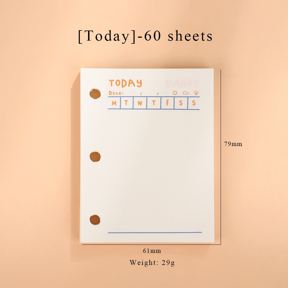 JIANWU Creative Cute Transparent 3 ring Mini Loose-leaf Hand Book Student Portable Notebook ring binder Kawaii School Supplies
