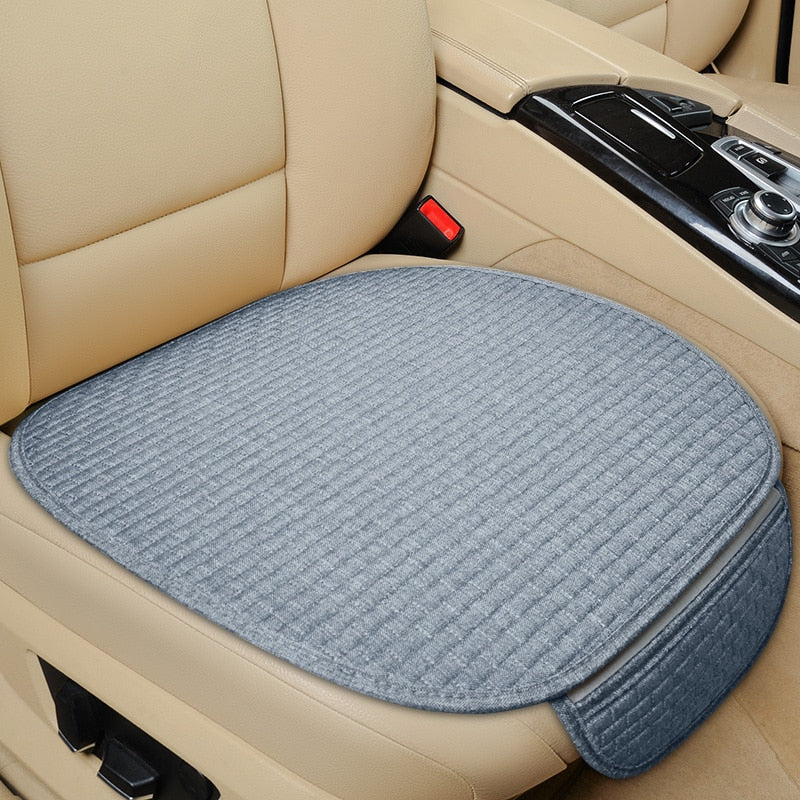 Flax Car Seat Cover Front Rear Linen Fabric Cushion Breathable Protector Mat Pad Universal Auto Interior Styling Truck SUV Van