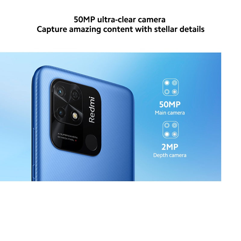 Global Version Xiaomi Redmi 10C 4GB 64GB / 4GB 128GB Smartphone Snapdragon 680 Octa Core 6.71" Display 50MP Rear Camera 5000mAh