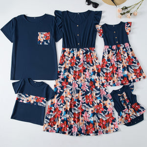 New Family Matching Clothing For Mom Daughter Dad Son Parent-Child Wear Girl Woman's Dresses T-Shirt For Man And Boy TM008
