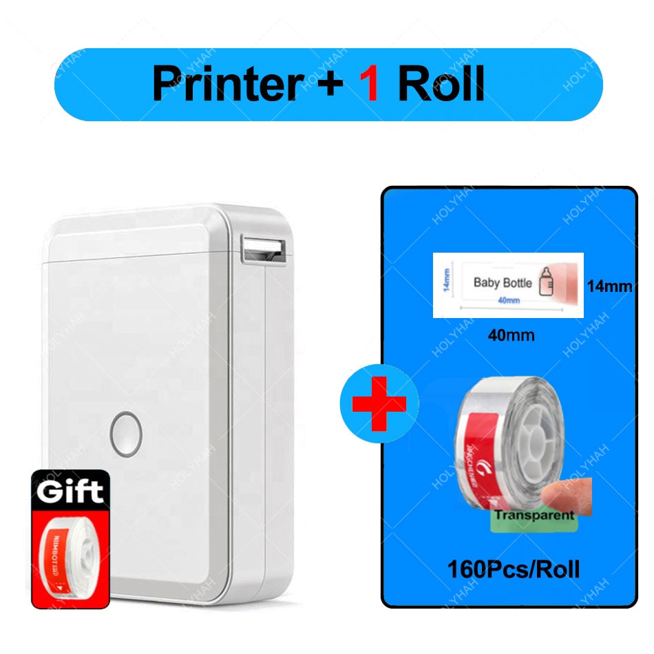 NiiMbot D110 Portable Label Maker Wireless Label Printer Tape Included Multiple Templates Available for Phone  Office Home
