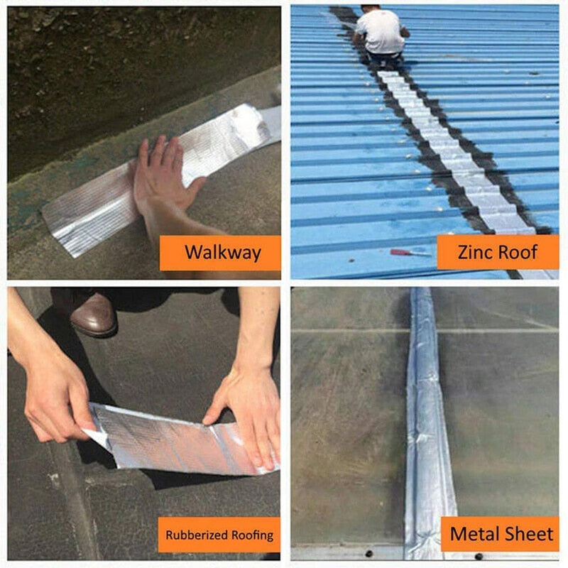 Aluminum Foil Butyl Rubber Tape Self Adhesive High temperature resistance Waterproof for Roof Pipe Repair Home Renovation Tools