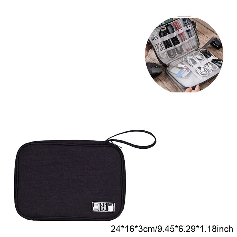 Travel Wire Bag Portable Waterproof Cable Pouch USB Electronics Charger Organizer Digital Gadget Kit Cosmetic Case Accessories