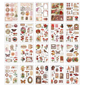 Mr.paper 4 Styles 20Pcs / Set Retro Plant Sticker Book Creative INS Style Hand Account Material Paper Decorative Stickers