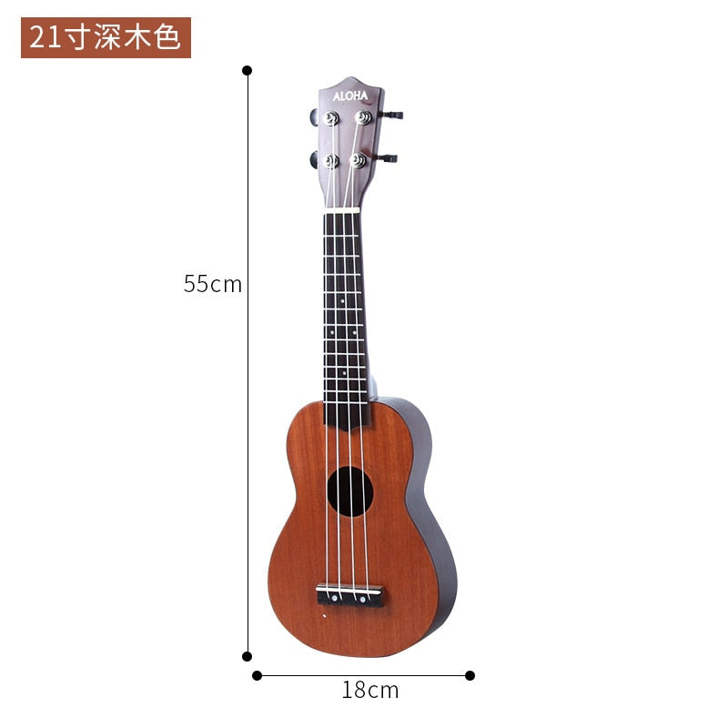 21/23 Inch Ukulele Soprano Beginner Ukulele Guitar Ukulele Mahogany Neck Delicate Tuning Peg 4 Strings Wood Ukulele