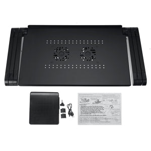 Aluminum Laptop Folding Table Computer Desk Stand for Bed 360 Degree Rotation MultiFunctional Portable Table 52.5x26.4x5cm