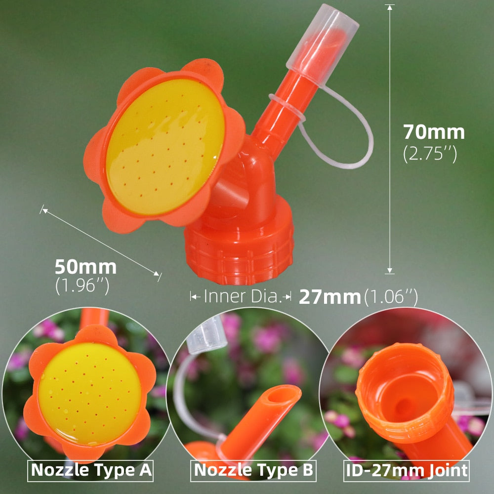 Bottle Cap Sprinker 2-IN-1 Home Garden Mini Watering Can Double Head Water Spout Bonsai Nozzle for Indoor Outdoor Seedling Plant