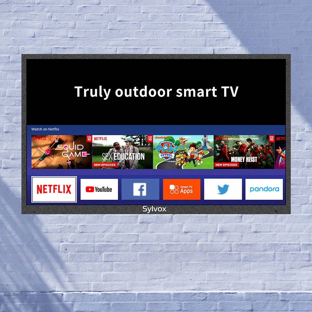 SYLVOX Deck Series 55'' Smart Outdoor TV with Bluetooth WiFi 4K LED Waterproof Television for Outside Porch Patio Pool Balcony