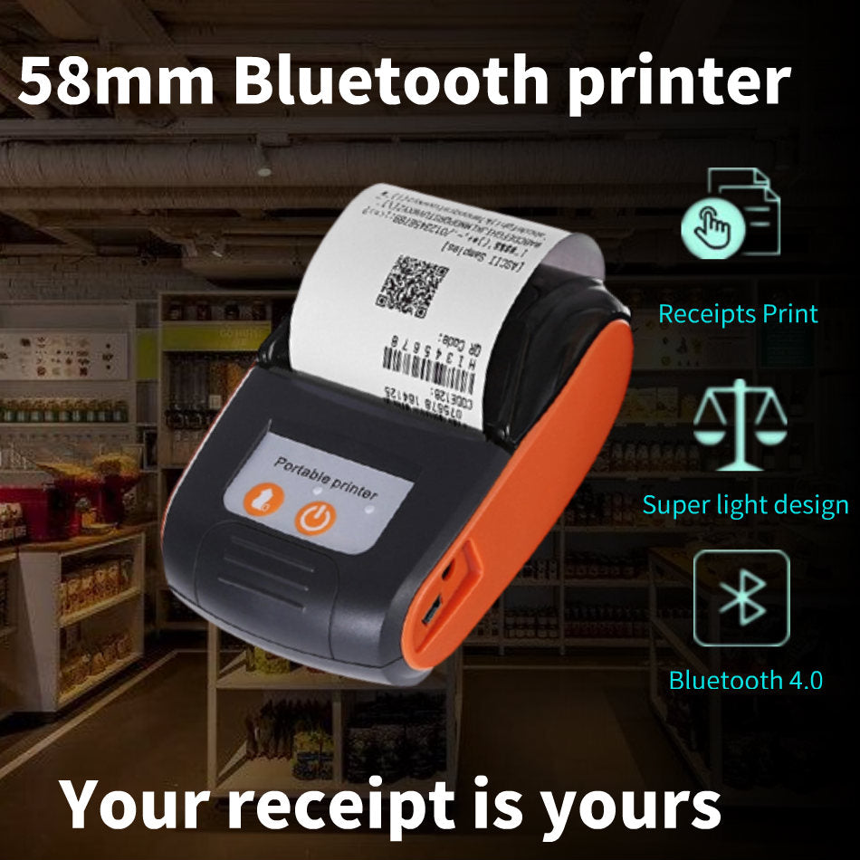 Mini Portable Printer Wireless Bluetooth Receipts Thermal Printers Mobile Phone 58mm Android IOS PC Pocket Bill Makers Impresora
