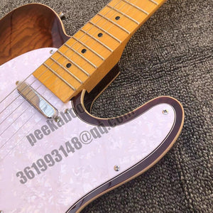 Electric Guitar T L Custom Shop Brown Sunburst Maple Fretboard 6 Strings Musical Instruments Graph Tech Nut
